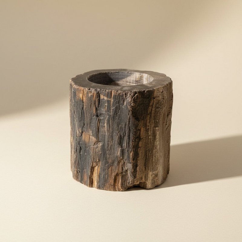 Petrified Wood Tealight Holder