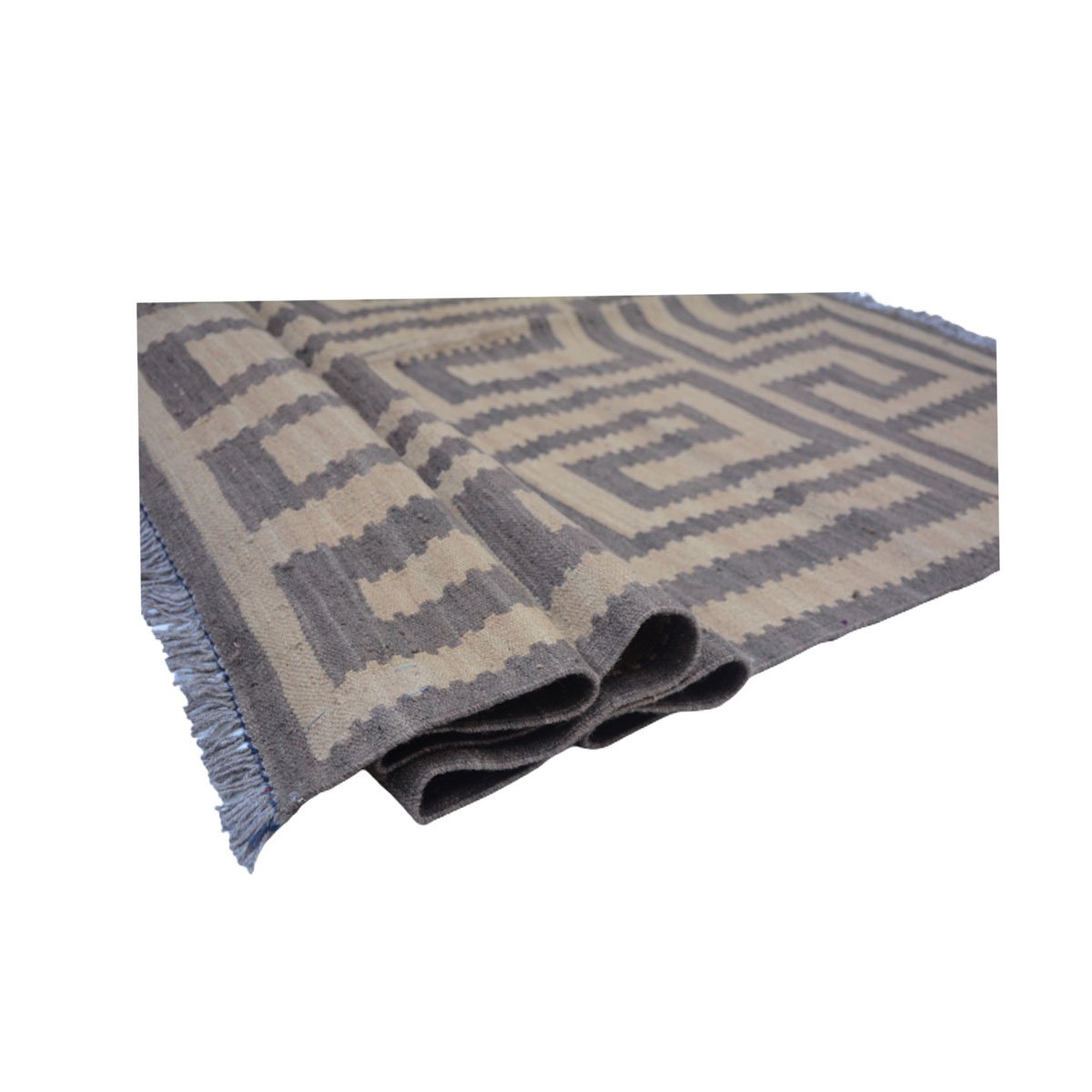 Tappeto Kilim moderno grigio scuro