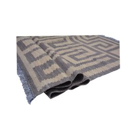 Moderne mørkegrå Kilim tæppe