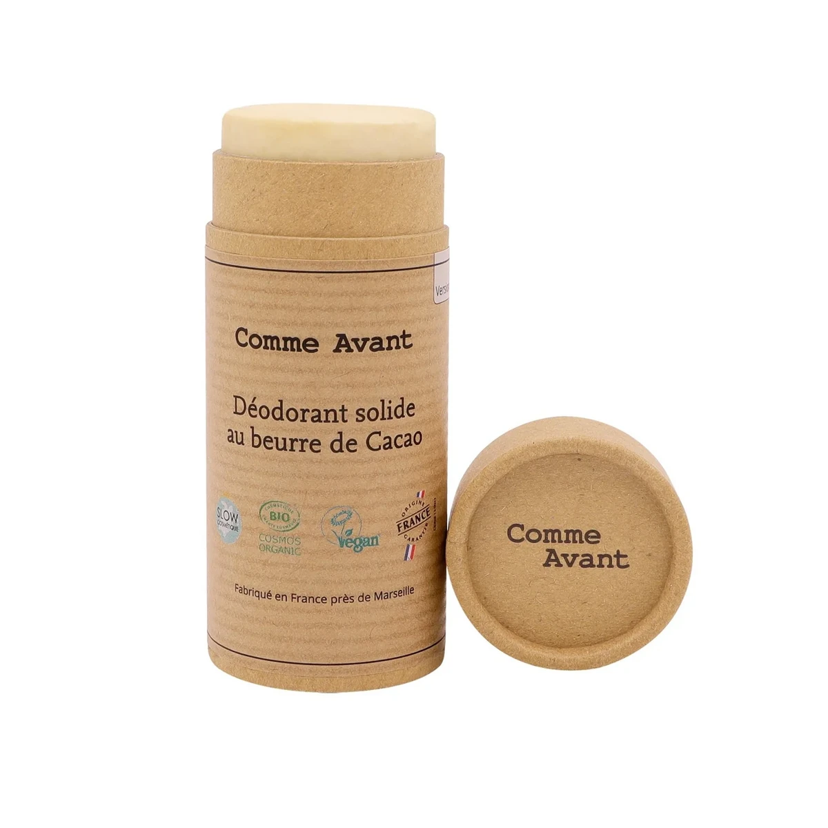 Solid deodorant with cocoa butter