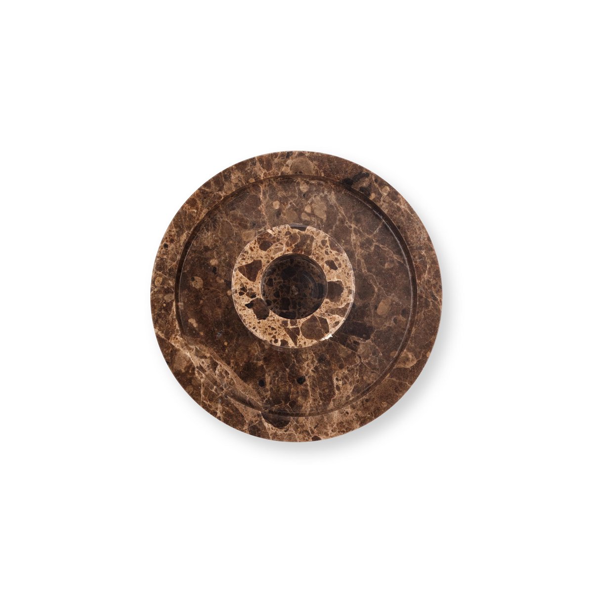 Candle Holder Marble Brown 10.2x4cm