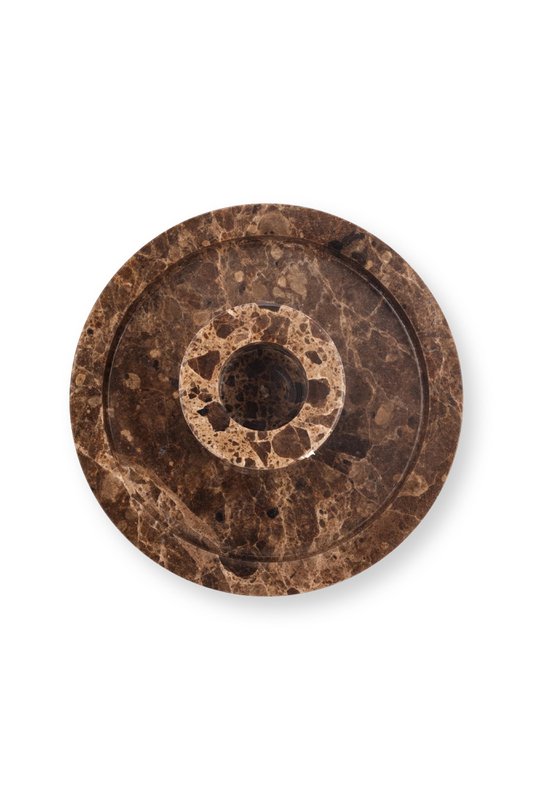 Candle Holder Marble Brown 10.2x4cm