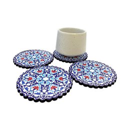 Holz-Untersetzer - 6er Set - Nelke - 9cm