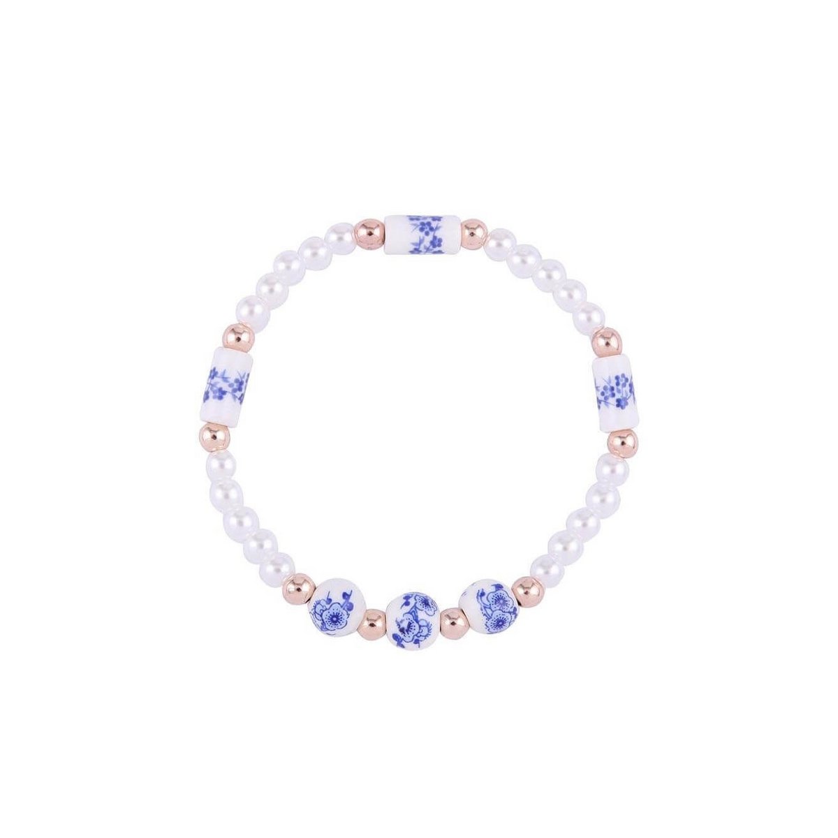 Bracelet Fleurs et perles blanches