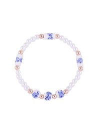 Bracelet Fleurs et perles blanches