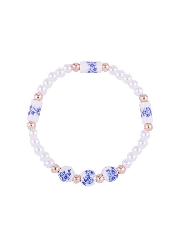 Bracelet Fleurs et perles blanches