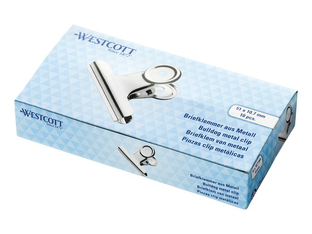 Bulldog-Klemme Westcott 51x10,7mm Metall Silber 10 Stk.
