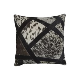 Housse de coussin en cuir de vachette graine de coton