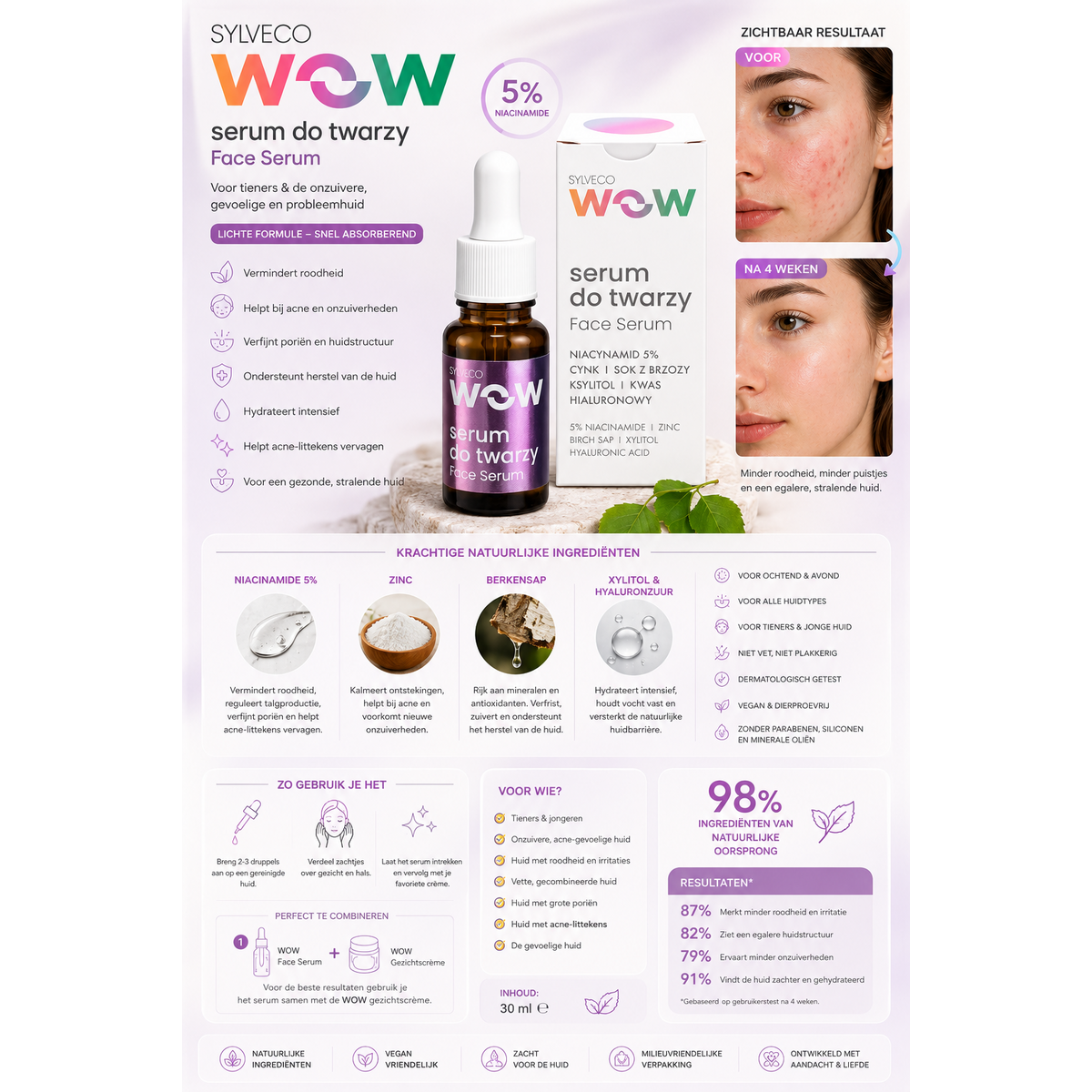 SYLVECO WOW Gesichtsserum – Für frische, glatte und hydratisierte Haut