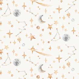 Watercolour Stars Children's Wallpaper - Ivory Colour