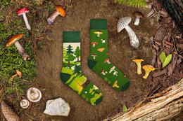 Mushroomsokker | Vilde svampe i skov - afslappet uoverensstemmende sokker