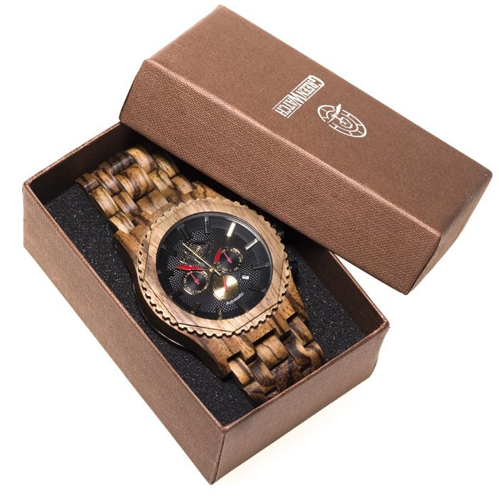 Greenwatch | extrem | Automatische Holzuhr | Zebrano
