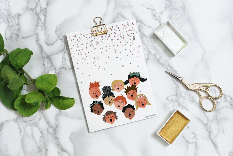 Postkarte 'Partyleute'