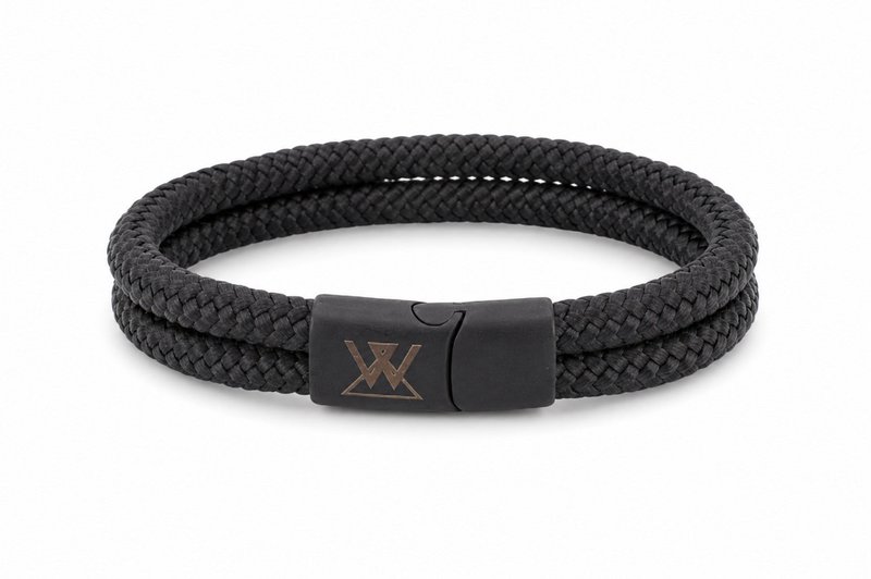 Touw armband 12mm - Caesar collectie | Editie zwart