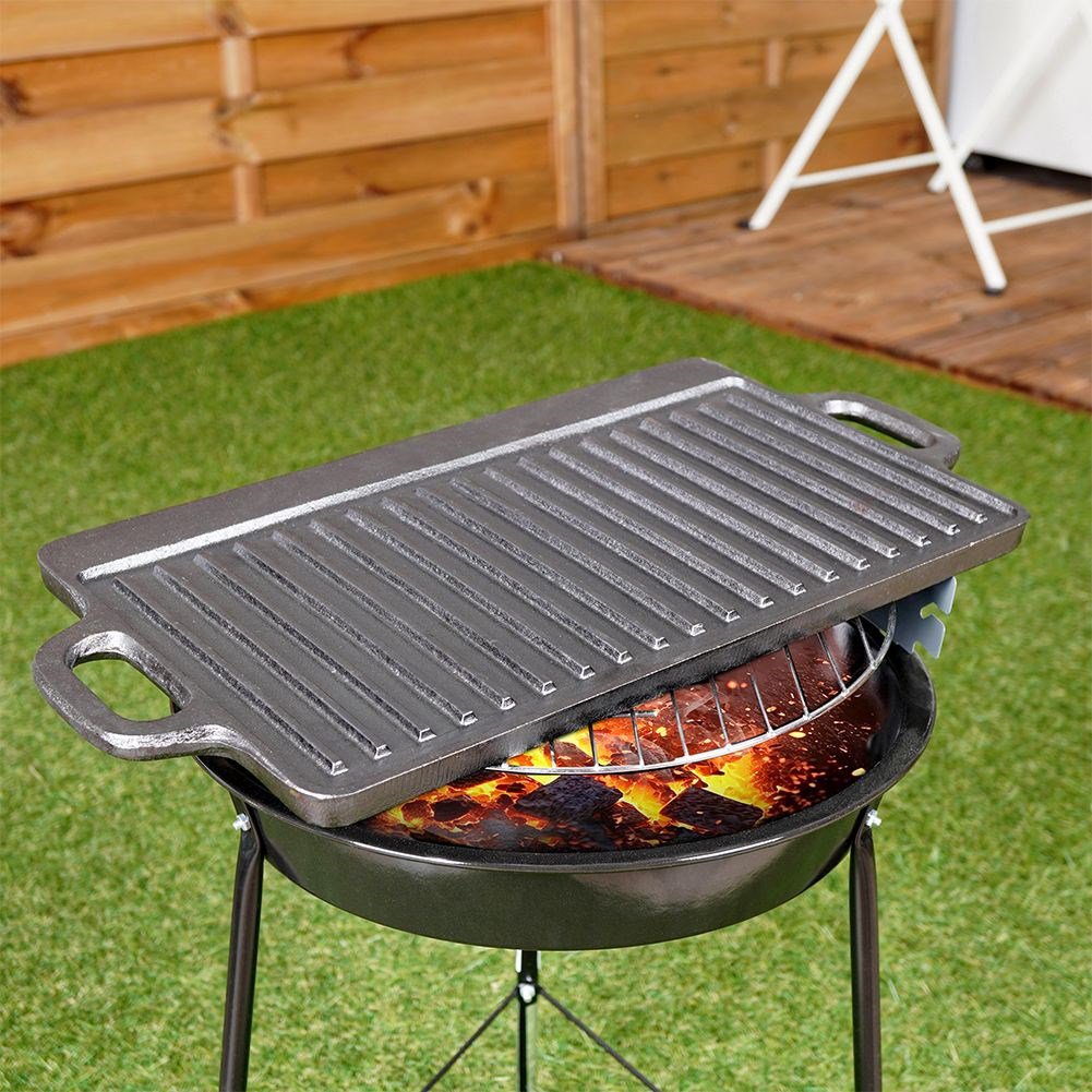 Grillplatte Gusseisen doppelseitige Litina 45,4x23 cm