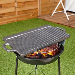 Placa de parrilla Litina de hierro fundido de doble cara 45.4x23 cm