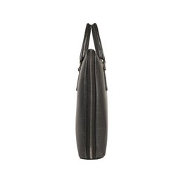 RB1019A | Maletín de negocios unisex en piel auténtica Made in Italy con bandolera extraíble. Fijaciones con mosquetones de metal níquel brillante - Color negro - Dimensiones: 37 x 29 x 6,5 cm