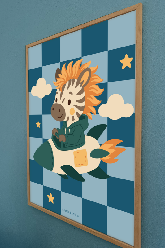Plakat børneværelse - Zebra Maeve