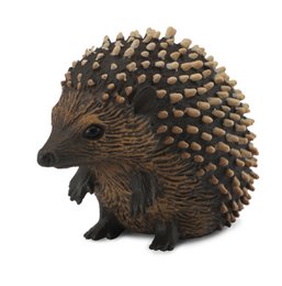 Small brown hedgehog figurine with spiky quills.
