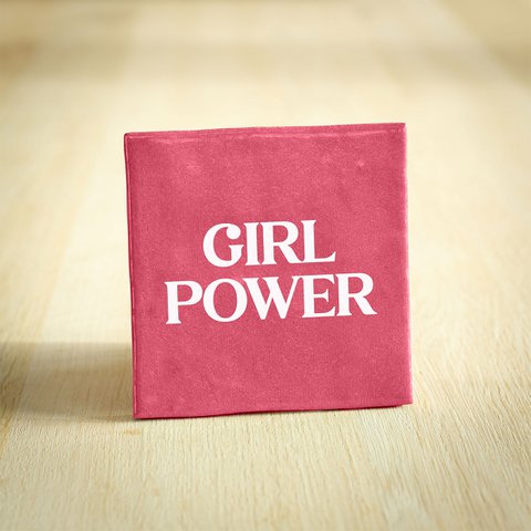Tegeltje - Girl Power | Donkerroze & Wit | 10x10cm