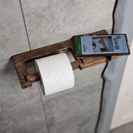 Porta della carta igienica fatta a mano per supporto a parete, organizzatore di bagno ecologico, piccolo casa o camper pronto
