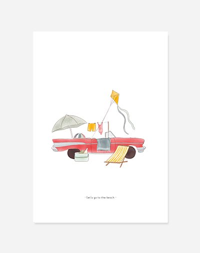 Happy Camper print strand cabriolet