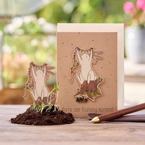 Osterkarte - Hurra, der Frühling kommt!