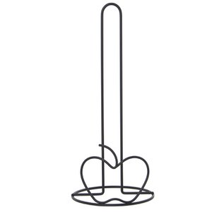 BLACK METAL KITCHEN ROLL HOLDER °14X33CM LL80060