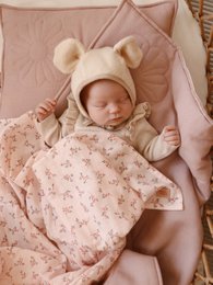 Linen bloom child cover set "Powder pink"