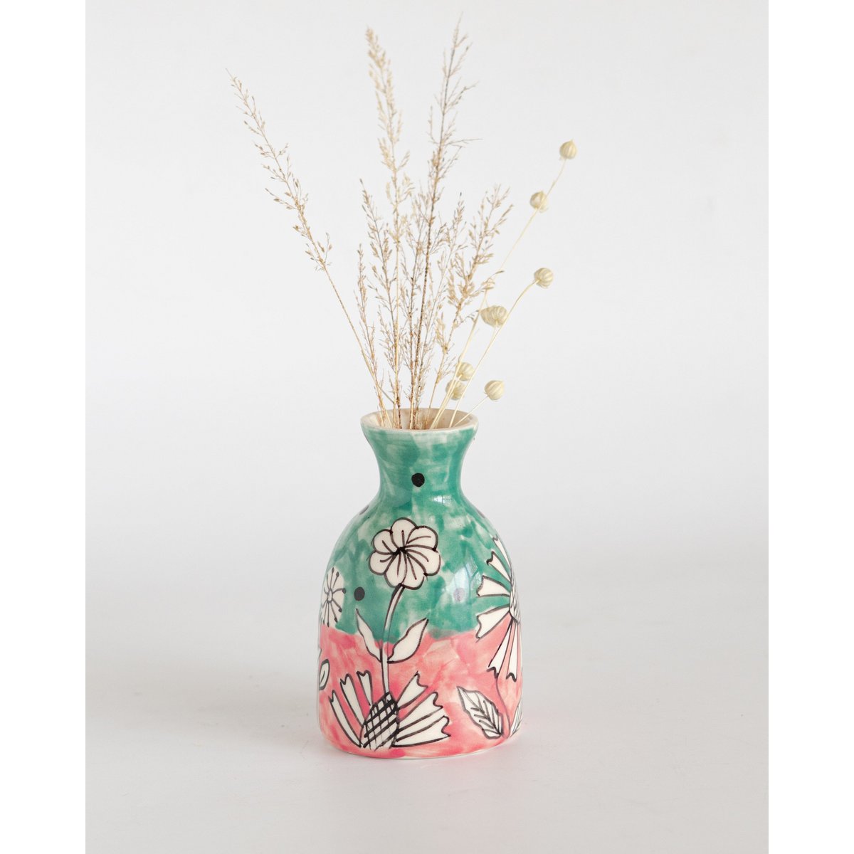 Hand-Painted Ceramic Mini Vases - Set of 3
