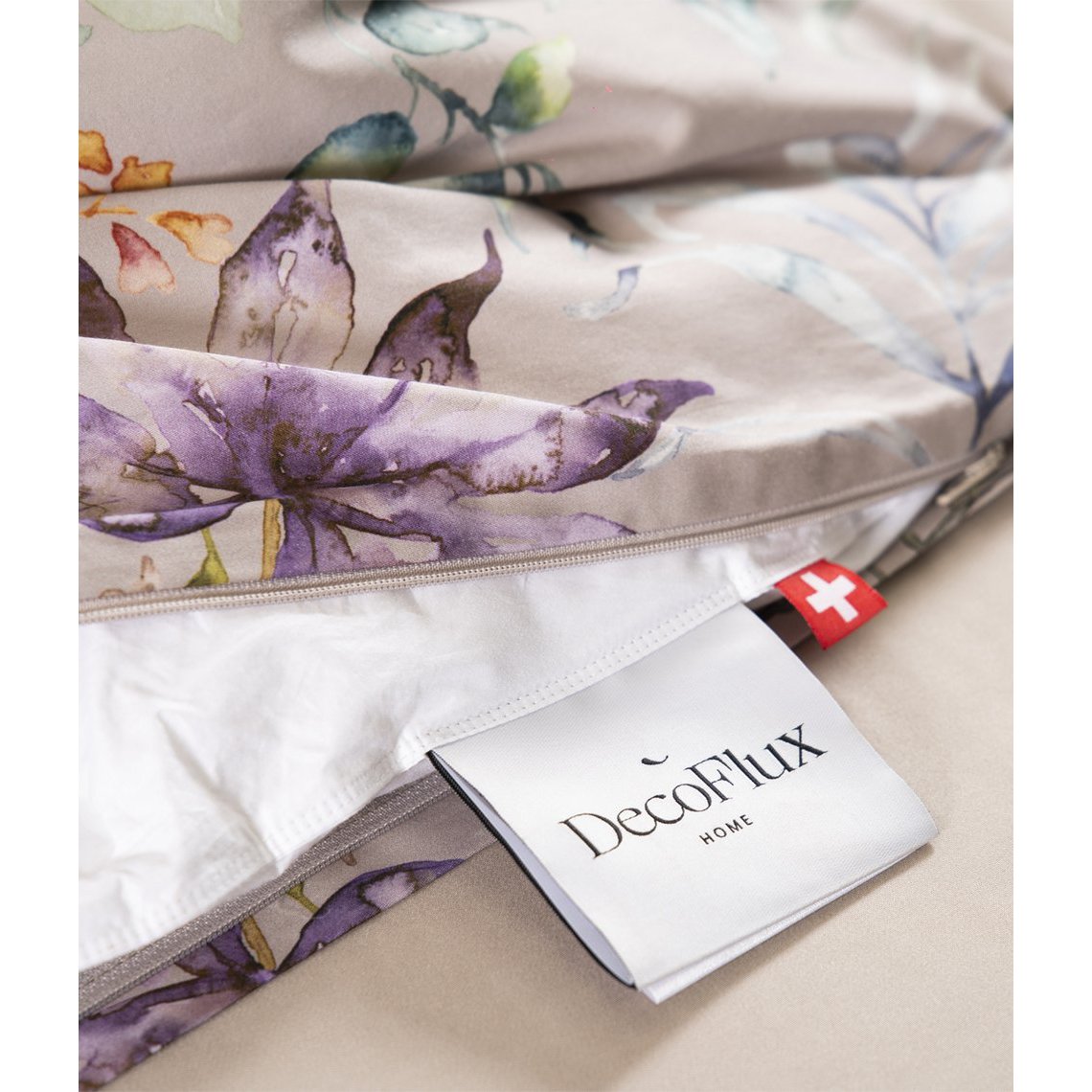 Satin sengetøj sæt Flora Costera Almond