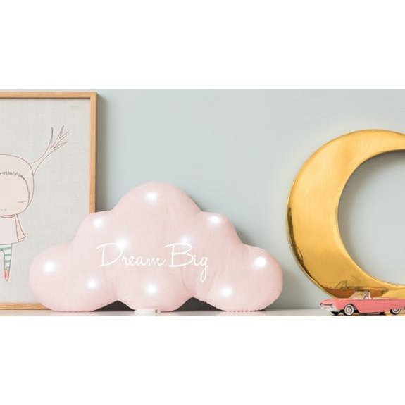 Veilleuse musicale nuage rose paillette dream big 