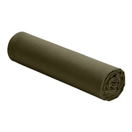 Fitted sheet in 100% washed linen with olive green color. Measures 200x200cm.
