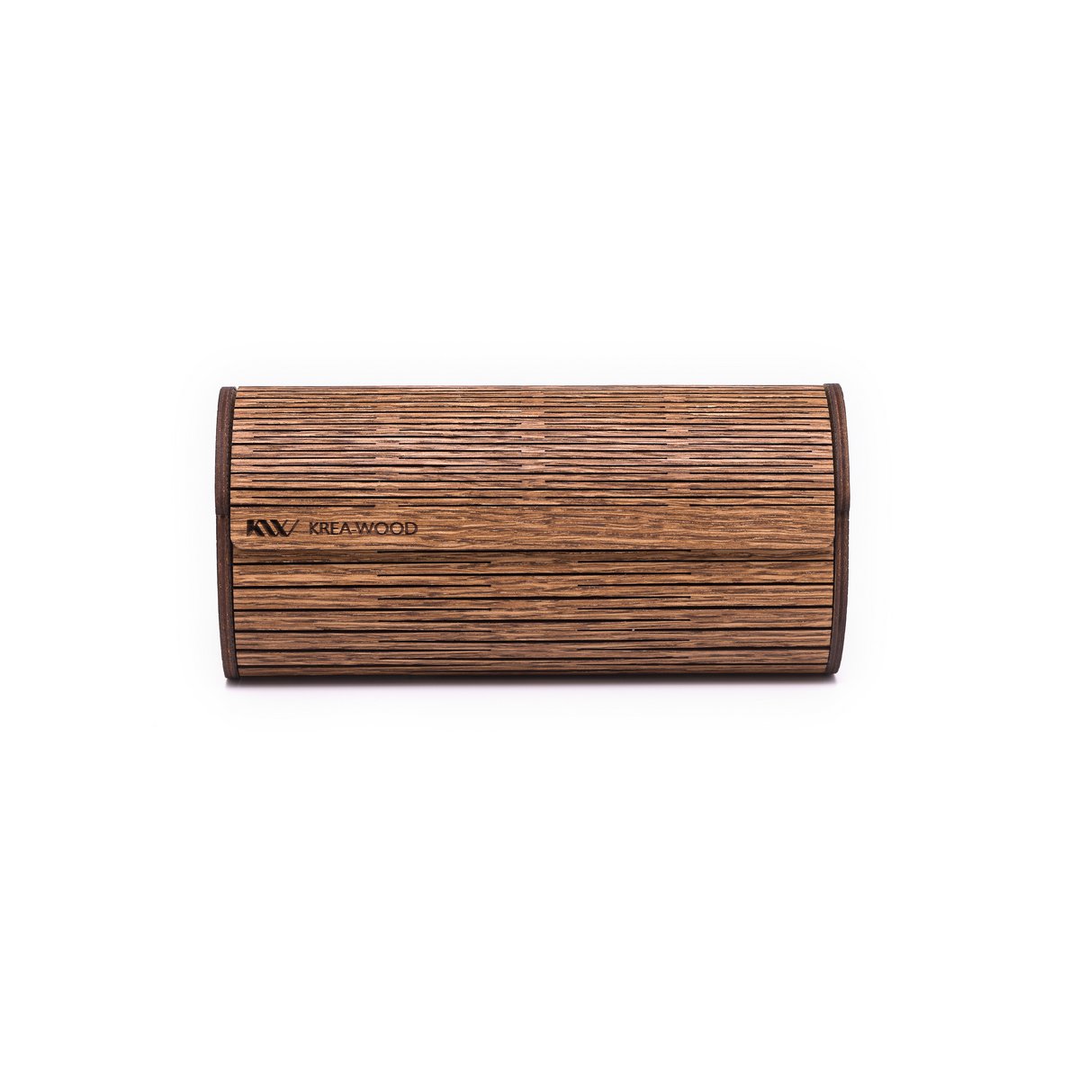 Krea-Wood houten handgemaakte brillenkoker met magneet. Gemaakt door eikenhout, bruine kleur