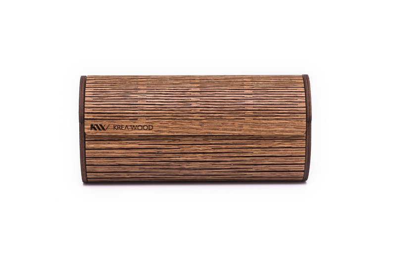 Krea-Wood wooden handmade glasses case with magnet. Made by oak wood, brown colour