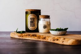 Moroccan Mint Tea Soy Wax Candle - Green Glass