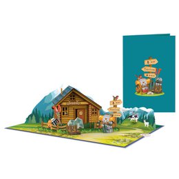 Mountain hut pop-up card