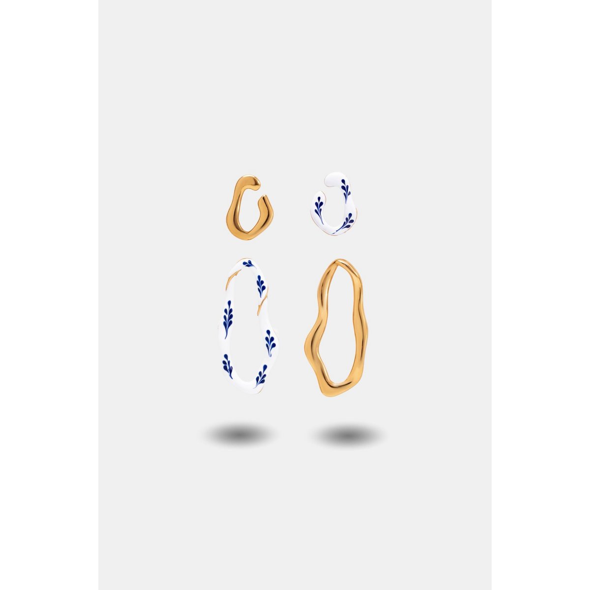 Varia Enamel 2-in-1 Earrings — White