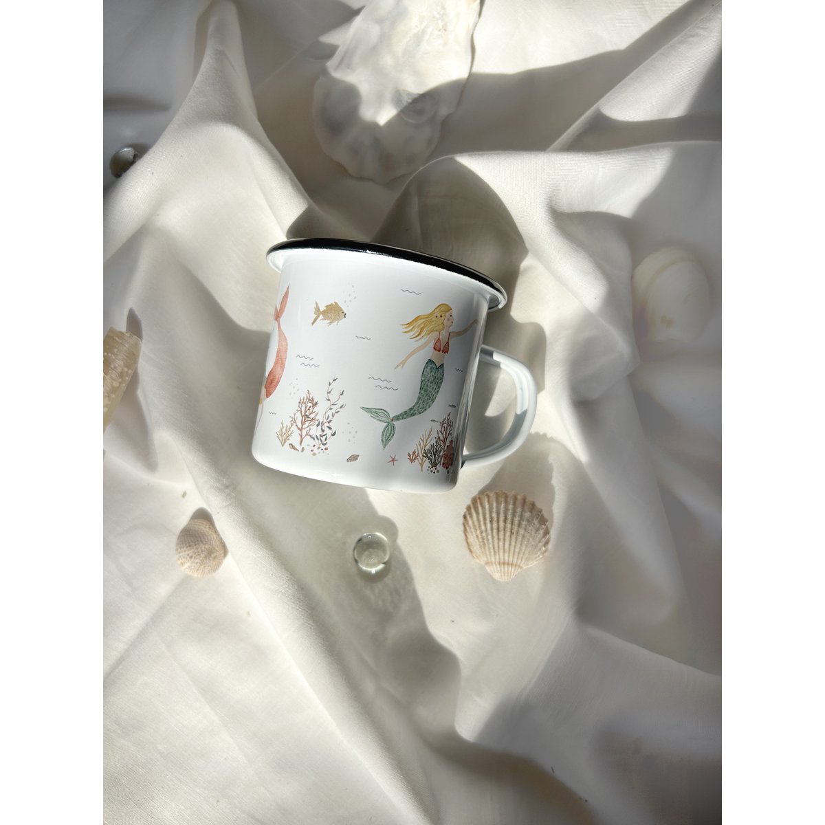 Enamel cup mermaids | Mug | Children's mug | Girl | Mermaid | Underwater | Watercolor | Watercolor || HEART & PAPER