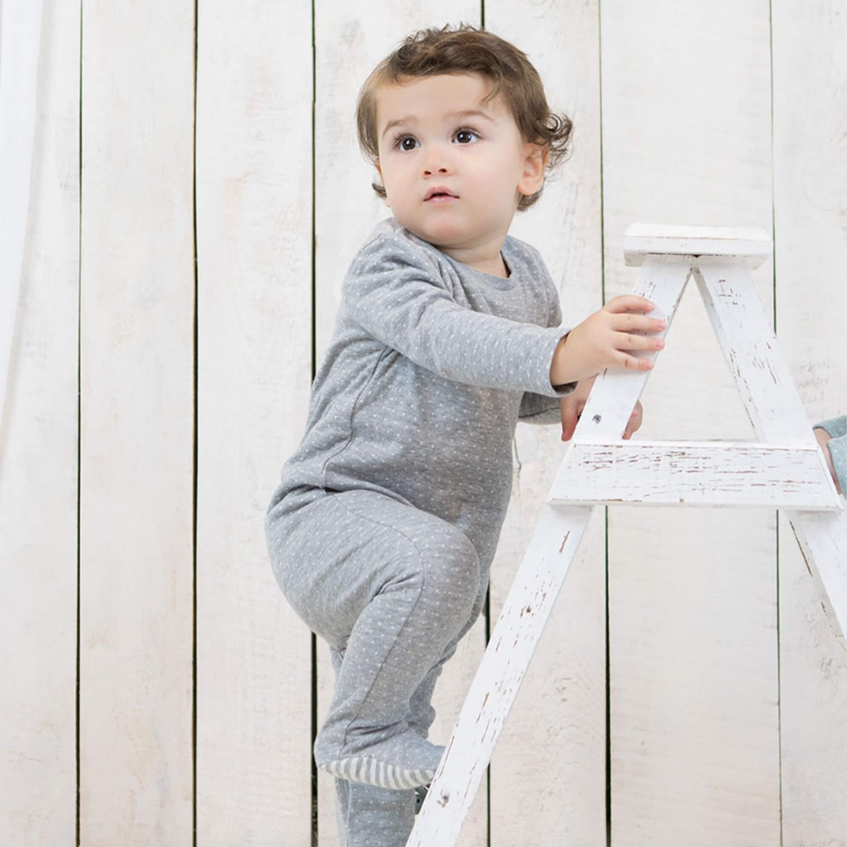 OrganicEra Organic Baby Footed Sleepsuit, Grey
