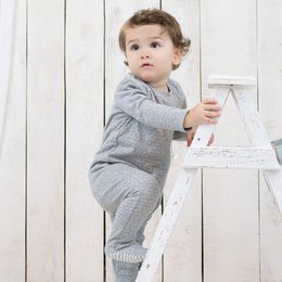 OrganicEra Organic Baby Footed Sleepsuit, Grey