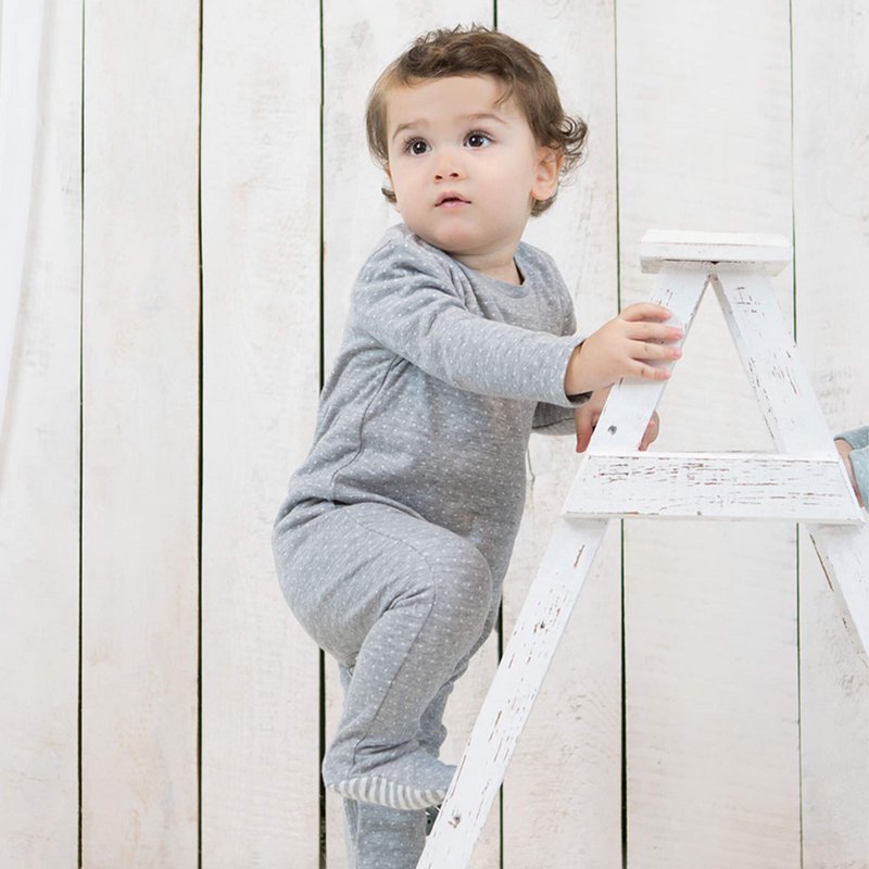 OrganicEra Organic Baby Footed Sleepsuit, Grey