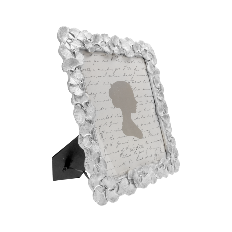 Photo frame with silver resin spheres (19x25cm)