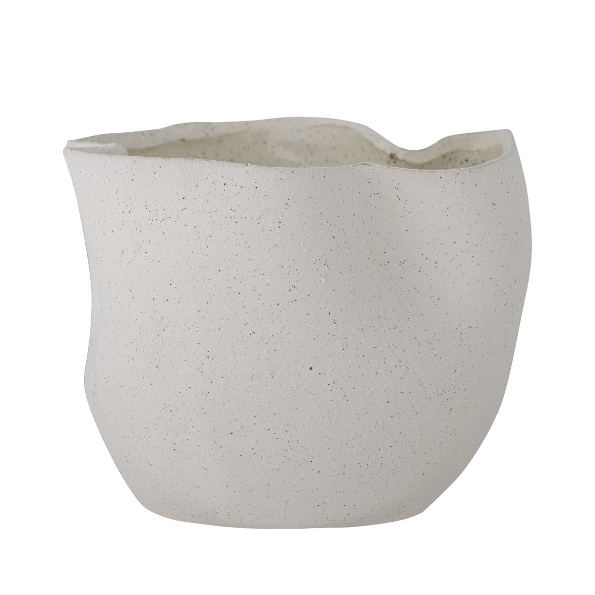 Pot de fleurs Sanam, blanc, grès
