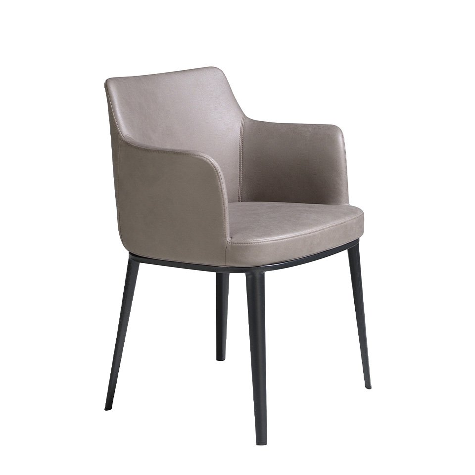 Fabric dining chair and black steel legs 4112