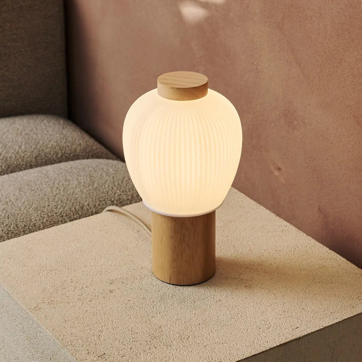 Lote Lámpara De Madera Marrón Claro