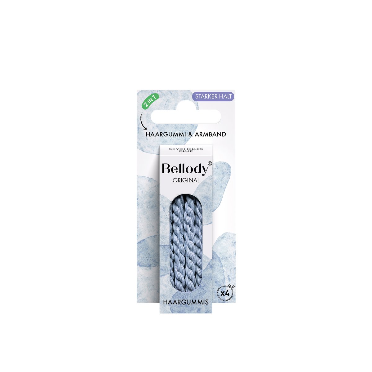 Haarelastiekjes lichtblauw - Bellody®(4 st.) - Stijlvolle gevlochten haarelastiekjes
