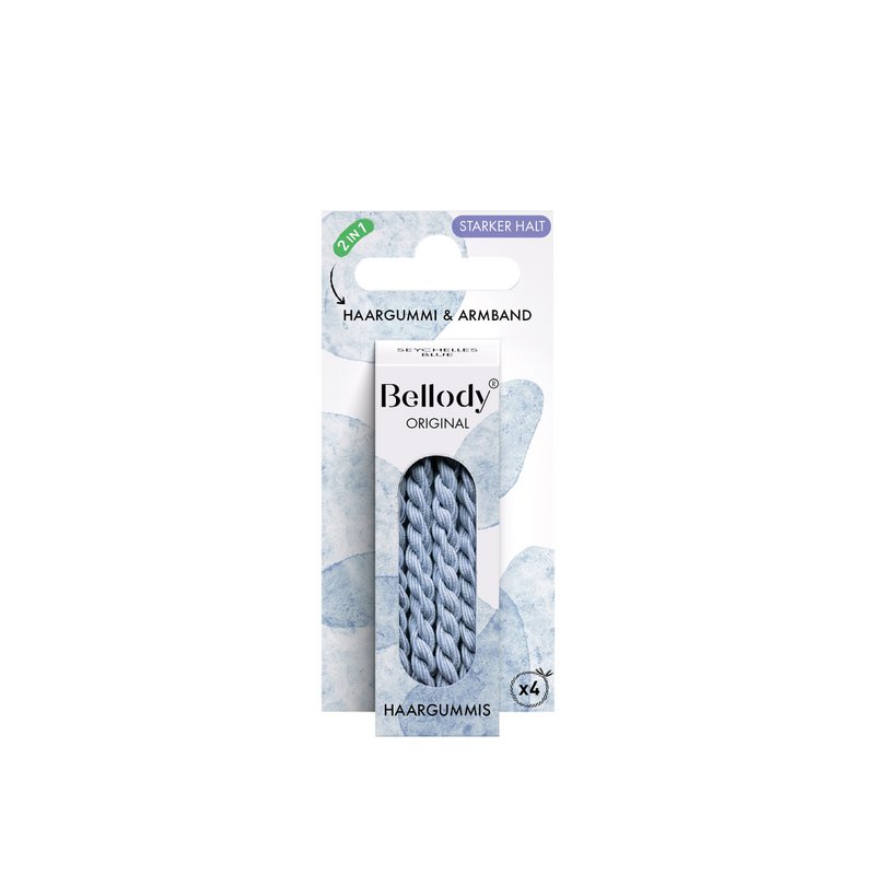 Elastici per capelli azzurro - Bellody®(4 pz.) - Eleganti elastici per capelli intrecciati