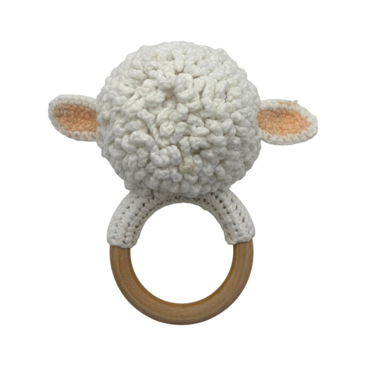 Handmade baby rattle - lamb