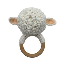 Handmade baby rattle - lamb